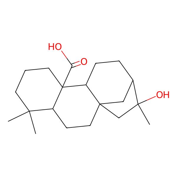 2D Structure of (1S,4R,9S,10R,13R,14R)-14-hydroxy-5,5,14-trimethyltetracyclo[11.2.1.01,10.04,9]hexadecane-9-carboxylic acid