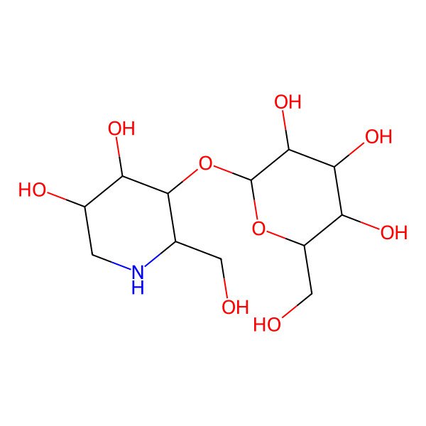 2D Structure of 4-O-beta-D-glucopyranosyl-1-deoxynojirimycin