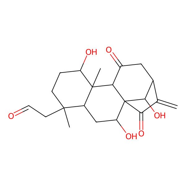 2D Structure of 2-[(1R,2R,4R,5S,8S,9R,10S,13S,16R)-2,8,16-trihydroxy-5,9-dimethyl-14-methylidene-11,15-dioxo-5-tetracyclo[11.2.1.01,10.04,9]hexadecanyl]acetaldehyde