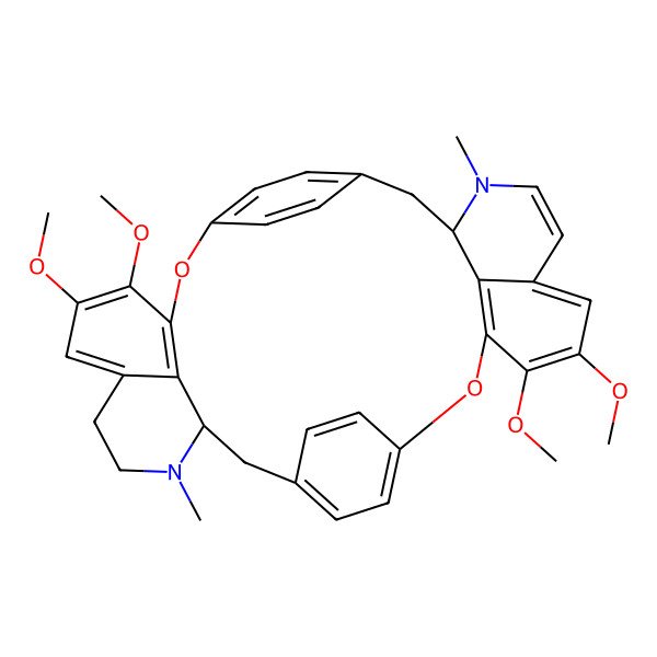 2D Structure of (11R,26R)-4,5,19,20-tetramethoxy-10,25-dimethyl-2,17-dioxa-10,25-diazaheptacyclo[26.2.2.213,16.13,7.118,22.011,36.026,33]hexatriaconta-1(31),3(36),4,6,8,13,15,18(33),19,21,28(32),29,34-tridecaene