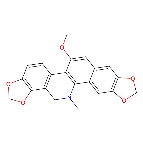 2D Structure of 12-Methoxy-24-methyl-5,7,18,20-tetraoxa-24-azahexacyclo[11.11.0.02,10.04,8.014,22.017,21]tetracosa-1(13),2,4(8),9,11,14(22),15,17(21)-octaene