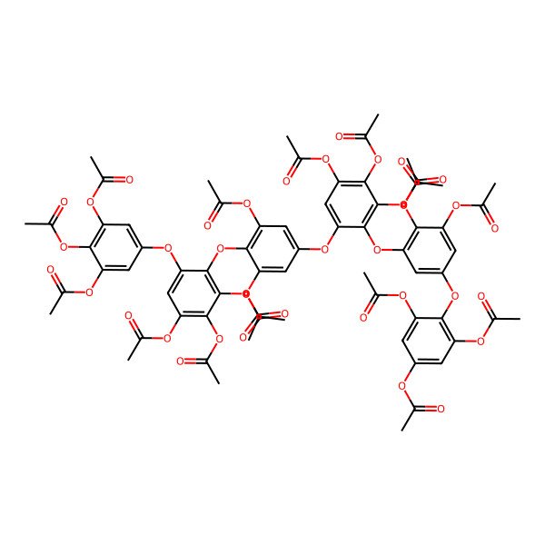 2D Structure of [3,5-Diacetyloxy-4-[3,4-diacetyloxy-5-[2,3,4-triacetyloxy-6-[3,5-diacetyloxy-4-[2,3,4-triacetyloxy-6-(3,4,5-triacetyloxyphenoxy)phenoxy]phenoxy]phenoxy]phenoxy]phenyl] acetate