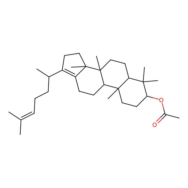 2D Structure of Acetic acid, 17-(1,5-dimethylhex-4-enyl)-4,4,8,10,14-pentamethyl-2,3,4,5,6,7,8,9,10,11,12,14,15,16-tetradecahydro-1H-cyclopenta[a]phenanthrene