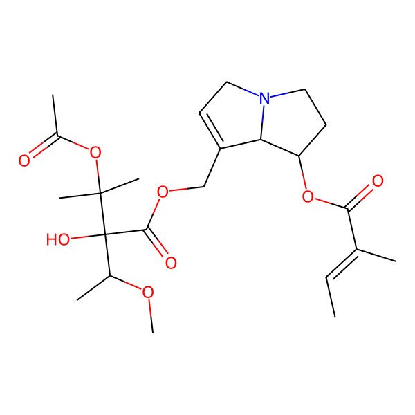 2D Structure of [(7S,8R)-7-[(Z)-2-methylbut-2-enoyl]oxy-5,6,7,8-tetrahydro-3H-pyrrolizin-1-yl]methyl (2S)-3-acetyloxy-2-hydroxy-2-[(1S)-1-methoxyethyl]-3-methylbutanoate