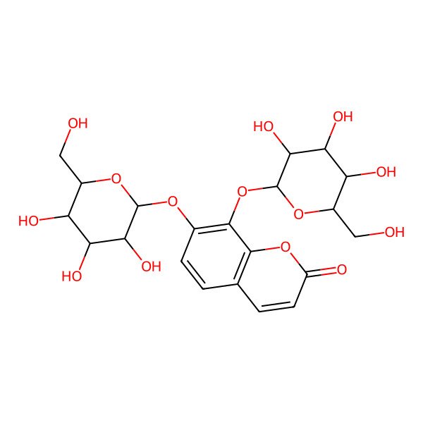 2D Structure of 7,8-Bis[[3,4,5-trihydroxy-6-(hydroxymethyl)oxan-2-yl]oxy]chromen-2-one
