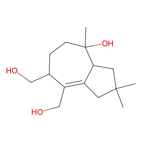2D Structure of 7,8-Bis(hydroxymethyl)-2,2,4-trimethyl-1,3,3a,5,6,7-hexahydroazulen-4-ol