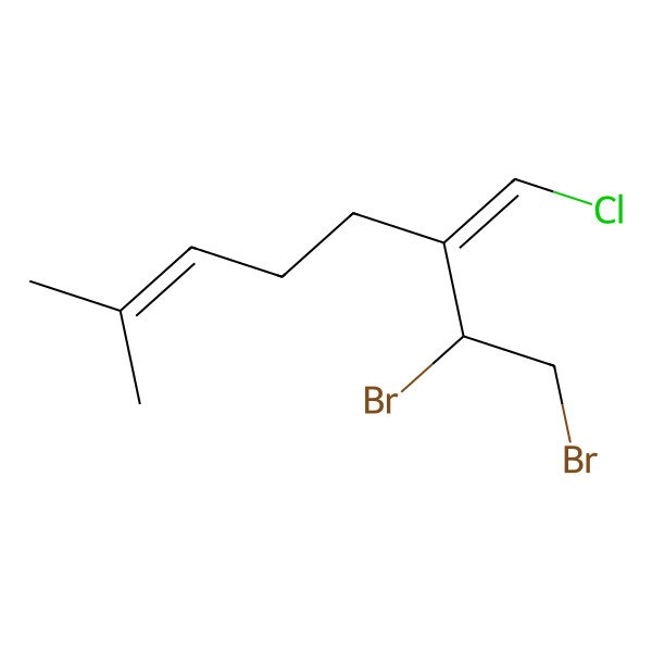 2D Structure of 7,8-Dibromo-6-(chloromethylidene)-2-methyloct-2-ene