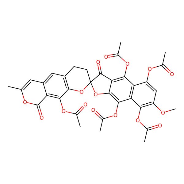 2D Structure of 7,8-dideoxy-6-oxo-griseorhodin C pentaacetate