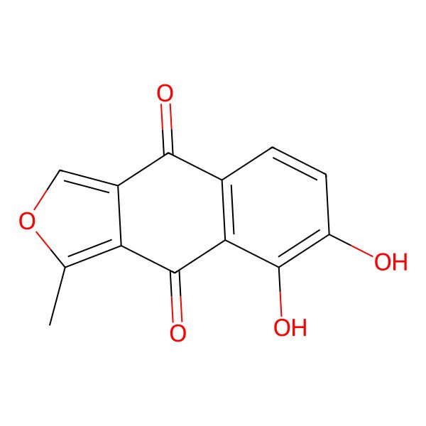2D Structure of 7,8-Dihydroxy-1-methylnaphtho(2,3-c)furan-4,9-dione