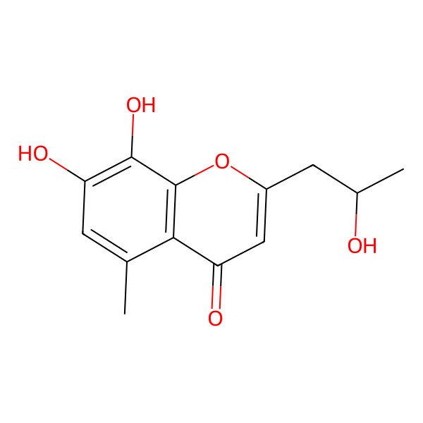 2D Structure of 7,8-Dihydroxy-2-(2-hydroxypropyl)-5-methylchromen-4-one