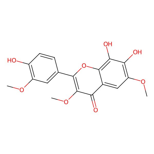 2D Structure of 7,8-Dihydroxy-2-(4-hydroxy-3-methoxyphenyl)-3,6-dimethoxychromen-4-one