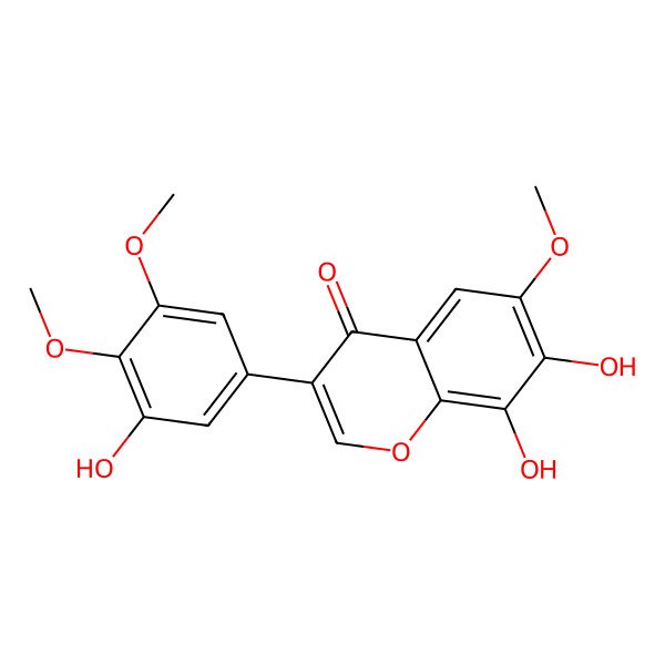 2D Structure of 7,8-Dihydroxy-3-(3-hydroxy-4,5-dimethoxyphenyl)-6-methoxychromen-4-one 2D Structure of 7,8-Dihydroxy-3-(3-hydroxy-4,5-dimethoxyphenyl)-6-methoxychromen-4-one