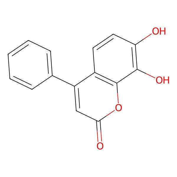 2D Structure of 7,8-dihydroxy-4-phenyl-2H-chromen-2-one