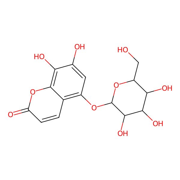 2D Structure of 7,8-Dihydroxy-5-[3,4,5-trihydroxy-6-(hydroxymethyl)oxan-2-yl]oxychromen-2-one