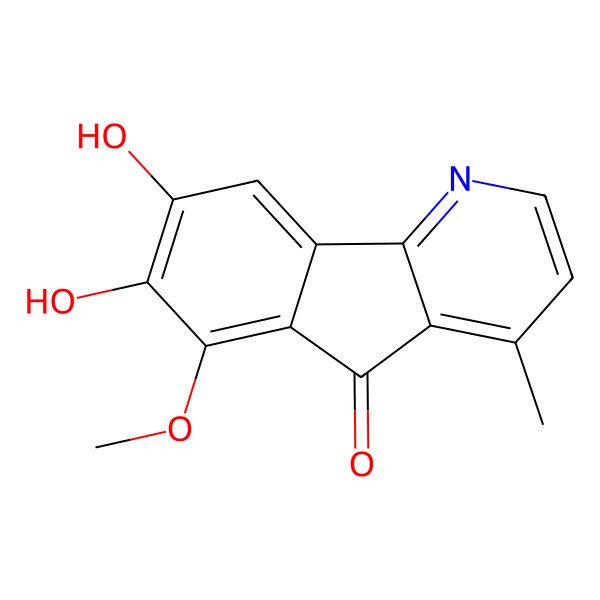2D Structure of 7,8-Dihydroxy-6-methoxy-4-methylindeno[1,2-b]pyridin-5-one