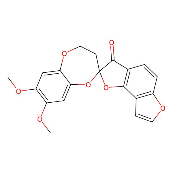 2D Structure of 7,8-Dimethoxyspiro[2,3-dihydro-1,5-benzodioxepine-4,2'-furo[2,3-e][1]benzofuran]-3'-one