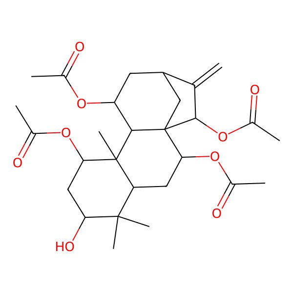 2D Structure of [(1R,2S,4R,6S,8S,9R,10S,11S,13S,15R)-2,8,15-triacetyloxy-6-hydroxy-5,5,9-trimethyl-14-methylidene-11-tetracyclo[11.2.1.01,10.04,9]hexadecanyl] acetate