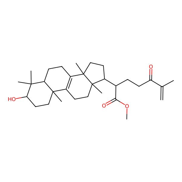 2D Structure of methyl 2-(3-hydroxy-4,4,10,13,14-pentamethyl-2,3,5,6,7,11,12,15,16,17-decahydro-1H-cyclopenta[a]phenanthren-17-yl)-6-methyl-5-oxohept-6-enoate