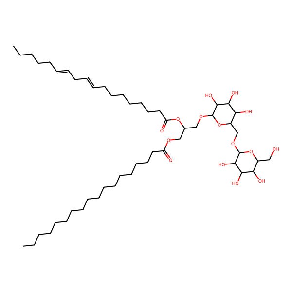2D Structure of [2-Octadeca-9,12-dienoyloxy-3-[3,4,5-trihydroxy-6-[[3,4,5-trihydroxy-6-(hydroxymethyl)oxan-2-yl]oxymethyl]oxan-2-yl]oxypropyl] octadecanoate
