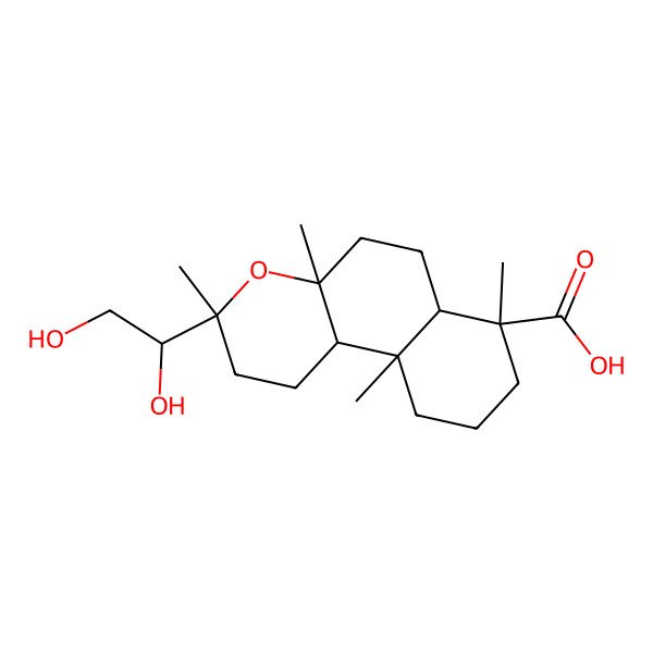 2D Structure of (3R,4aR,6aR,7S,10aS,10bR)-3-[(1S)-1,2-dihydroxyethyl]-3,4a,7,10a-tetramethyl-2,5,6,6a,8,9,10,10b-octahydro-1H-benzo[f]chromene-7-carboxylic acid