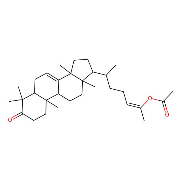 2D Structure of [(Z,6S)-6-[(5R,9R,10R,13S,14R,17S)-4,4,10,13,14-pentamethyl-3-oxo-1,2,5,6,9,11,12,15,16,17-decahydrocyclopenta[a]phenanthren-17-yl]hept-2-en-2-yl] acetate