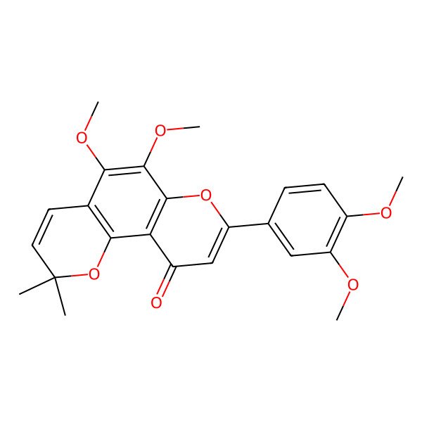 2D Structure of 7,8,3',4'-Tetramethoxy-6'',6''-dimethylpyrano[2'',3'':5,6]flavone
