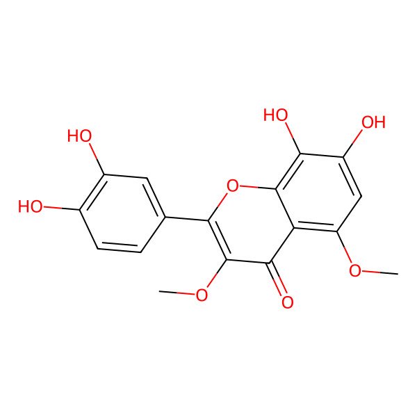2D Structure of 7,8,3',4'-Trihydroxy-3,5-dimethoxyflavone