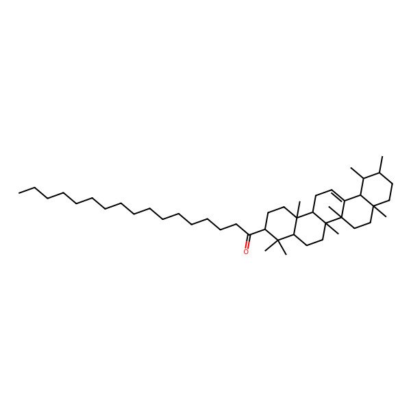 2D Structure of 1-(4,4,6a,6b,8a,11,12,14b-octamethyl-2,3,4a,5,6,7,8,9,10,11,12,12a,14,14a-tetradecahydro-1H-picen-3-yl)heptadecan-1-one