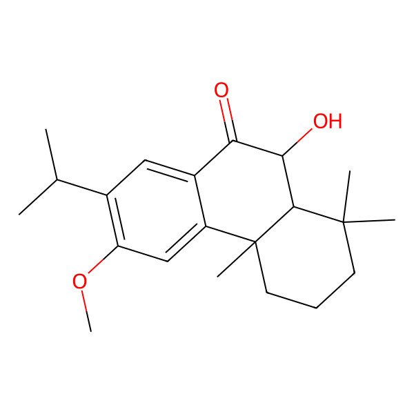 2D Structure of (4aS,10R,10aS)-10-hydroxy-6-methoxy-1,1,4a-trimethyl-7-propan-2-yl-3,4,10,10a-tetrahydro-2H-phenanthren-9-one