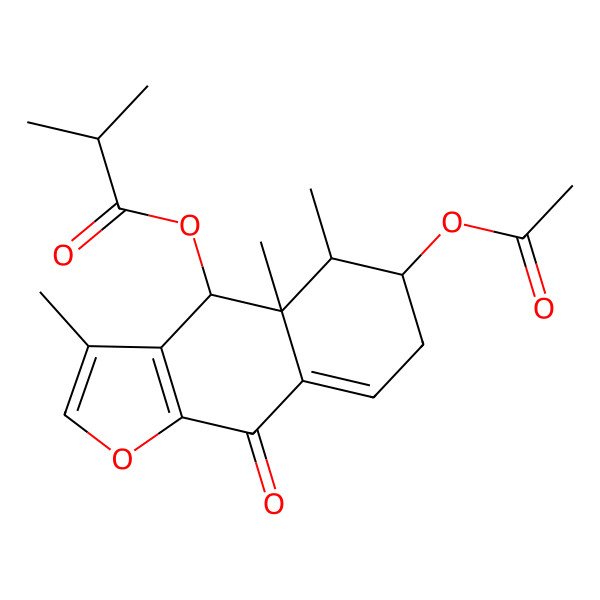 2D Structure of [(4S,4aR,5R,6S)-6-acetyloxy-3,4a,5-trimethyl-9-oxo-4,5,6,7-tetrahydrobenzo[f][1]benzofuran-4-yl] 2-methylpropanoate