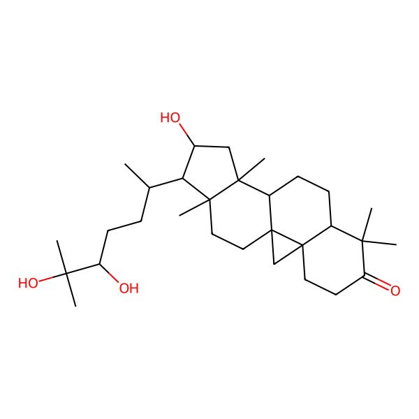 2D Structure of 15-(5,6-Dihydroxy-6-methylheptan-2-yl)-14-hydroxy-7,7,12,16-tetramethylpentacyclo[9.7.0.01,3.03,8.012,16]octadecan-6-one
