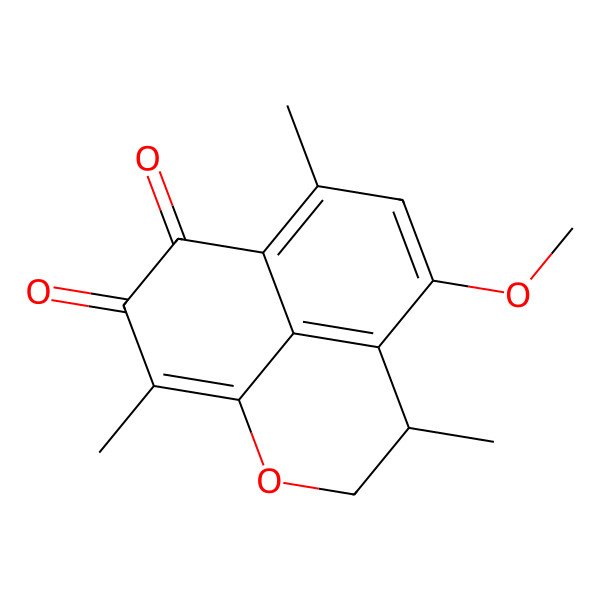 2D Structure of (4R)-6-methoxy-4,8,12-trimethyl-2-oxatricyclo[7.3.1.05,13]trideca-1(12),5,7,9(13)-tetraene-10,11-dione