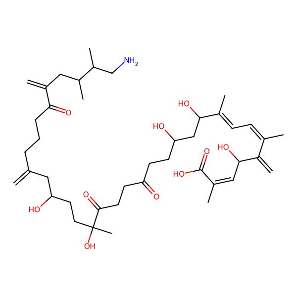 2D Structure of (2E,6E,8E)-33-amino-4,10,12,19,22-pentahydroxy-2,6,9,19,31,32-hexamethyl-5,24,29-trimethylidene-15,18,28-trioxotritriaconta-2,6,8-trienoic acid