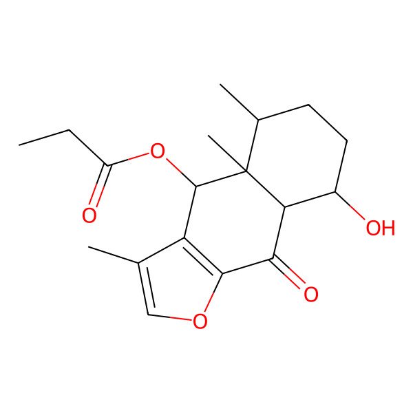 2D Structure of [(4S,4aR,5S,8S,8aS)-8-hydroxy-3,4a,5-trimethyl-9-oxo-4,5,6,7,8,8a-hexahydrobenzo[f][1]benzofuran-4-yl] propanoate