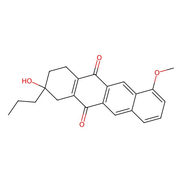 2D Structure of 7,8,9,10-Tetrahydro-9-hydroxy-4-methoxy-9-propyltetracene-6,11-dione