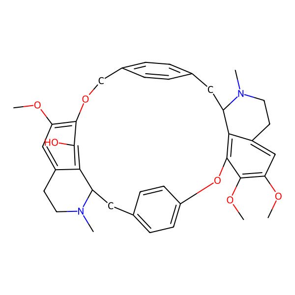 2D Structure of (1R,16S)-9,10,25-trimethoxy-15,30-dimethyl-7,23-dioxa-15,30-diazaheptacyclo[22.6.2.23,6.218,21.18,12.027,31.016,35]heptatriaconta-3(37),4,6(36),8(35),9,11,18,20,24,26,31,33-dodecaen-32-ol