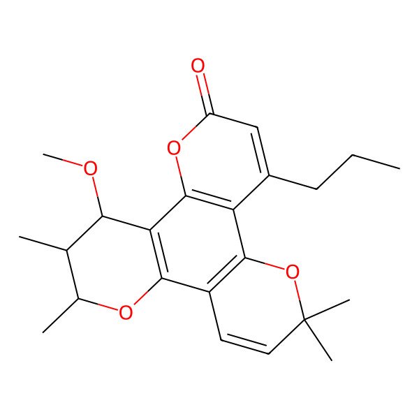 2D Structure of 18-Methoxy-10,10,16,17-tetramethyl-6-propyl-3,9,15-trioxatetracyclo[12.4.0.02,7.08,13]octadeca-1(14),2(7),5,8(13),11-pentaen-4-one