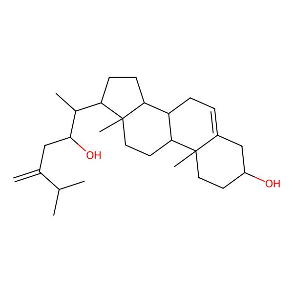 2D Structure of 17-(3-hydroxy-6-methyl-5-methylideneheptan-2-yl)-10,13-dimethyl-2,3,4,7,8,9,11,12,14,15,16,17-dodecahydro-1H-cyclopenta[a]phenanthren-3-ol