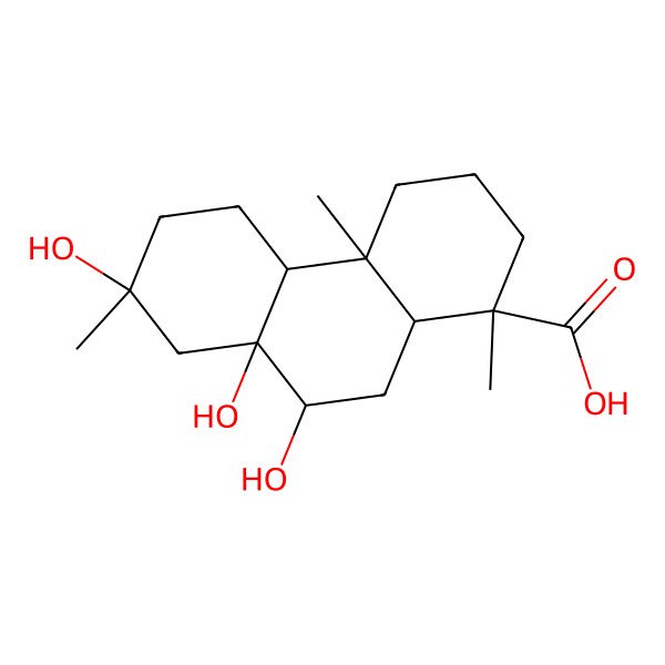 2D Structure of 7,8a,9-Trihydroxy-1,4a,7-trimethyl-2,3,4,4b,5,6,8,9,10,10a-decahydrophenanthrene-1-carboxylic acid