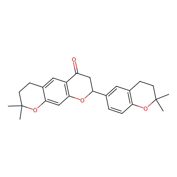 2D Structure of (8R)-8-(2,2-dimethyl-3,4-dihydrochromen-6-yl)-2,2-dimethyl-3,4,7,8-tetrahydropyrano[3,2-g]chromen-6-one