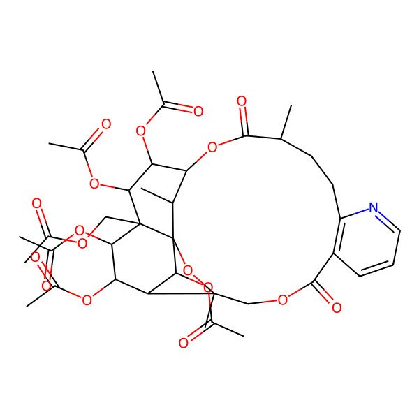 2D Structure of [(1R,3R,15S,18S,19R,20S,21R,22S,23S,24S,25R,26R)-19,20,22,23,25-pentaacetyloxy-3,15,26-trimethyl-6,16-dioxo-2,5,17-trioxa-11-azapentacyclo[16.7.1.01,21.03,24.07,12]hexacosa-7(12),8,10-trien-21-yl]methyl acetate