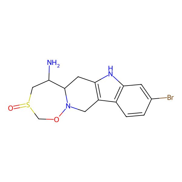 2D Structure of 15-Bromo-6-oxo-8-oxa-6lambda4-thia-9,18-diazatetracyclo[9.7.0.03,9.012,17]octadeca-1(11),12(17),13,15-tetraen-4-amine
