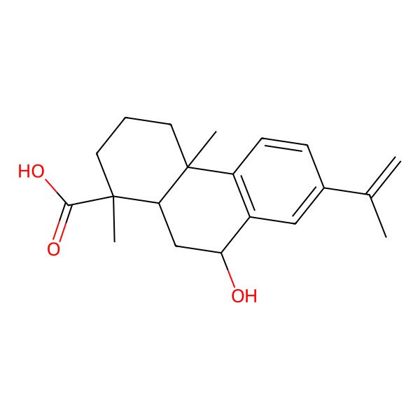 2D Structure of (1R,4aS,9S,10aR)-9-hydroxy-1,4a-dimethyl-7-prop-1-en-2-yl-2,3,4,9,10,10a-hexahydrophenanthrene-1-carboxylic acid