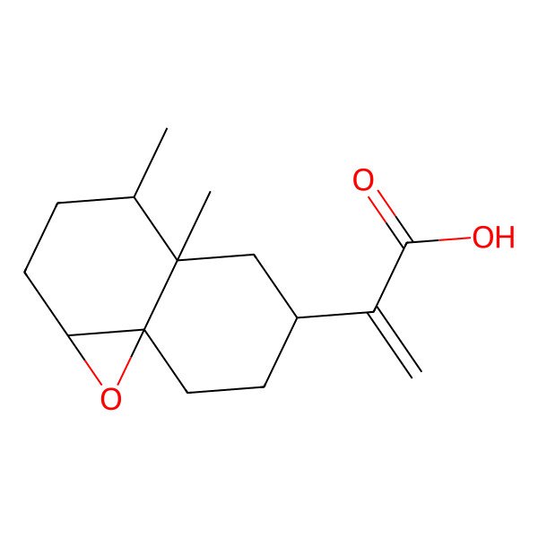 2D Structure of 2-[(1aS,4R,4aS,6S,8aR)-4,4a-dimethyl-1a,2,3,4,5,6,7,8-octahydronaphtho[1,8a-b]oxiren-6-yl]prop-2-enoic acid