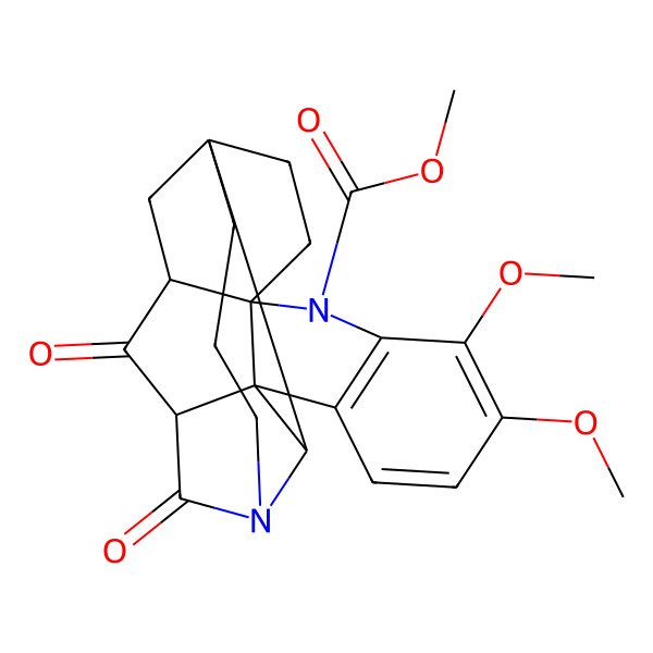 2D Structure of methyl (12R,13S,18S)-7,8-dimethoxy-15,17-dioxo-5,14-diazaheptacyclo[12.5.3.01,13.04,12.04,18.06,11.012,16]docosa-6(11),7,9-triene-5-carboxylate