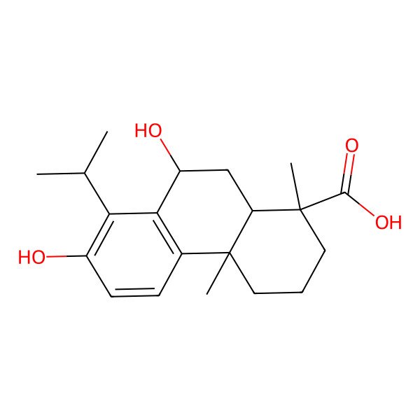 2D Structure of 7,9-Dihydroxy-1,4a-dimethyl-8-propan-2-yl-2,3,4,9,10,10a-hexahydrophenanthrene-1-carboxylic acid 2D Structure of 7,9-Dihydroxy-1,4a-dimethyl-8-propan-2-yl-2,3,4,9,10,10a-hexahydrophenanthrene-1-carboxylic acid