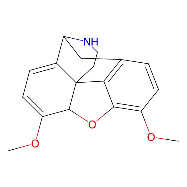 2D Structure of 7,9-Dimethoxy-1,2,3,4,7a,13-hexahydro-4,12-methanobenzofuro[3,2-e]isoquinoline