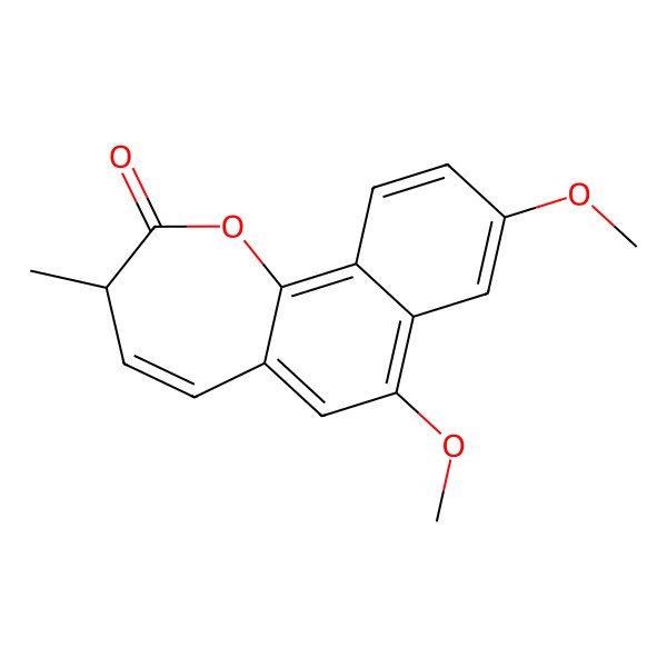 2D Structure of 7,9-dimethoxy-3-methyl-3H-benzo[i][1]benzoxepin-2-one