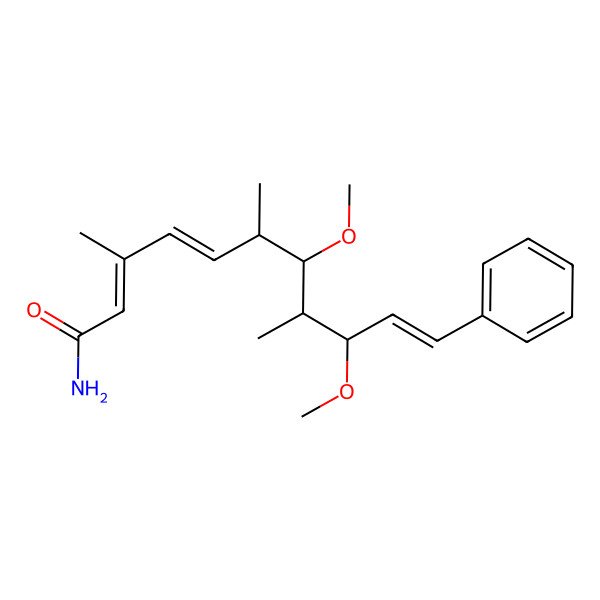2D Structure of 7,9-Dimethoxy-3,6,8-trimethyl-11-phenylundeca-2,4,10-trienamide