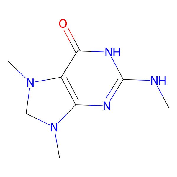 2D Structure of 7,9-Dimethyl-2-(methylamino)-1,8-dihydropurin-6-one